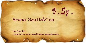 Vrana Szultána névjegykártya